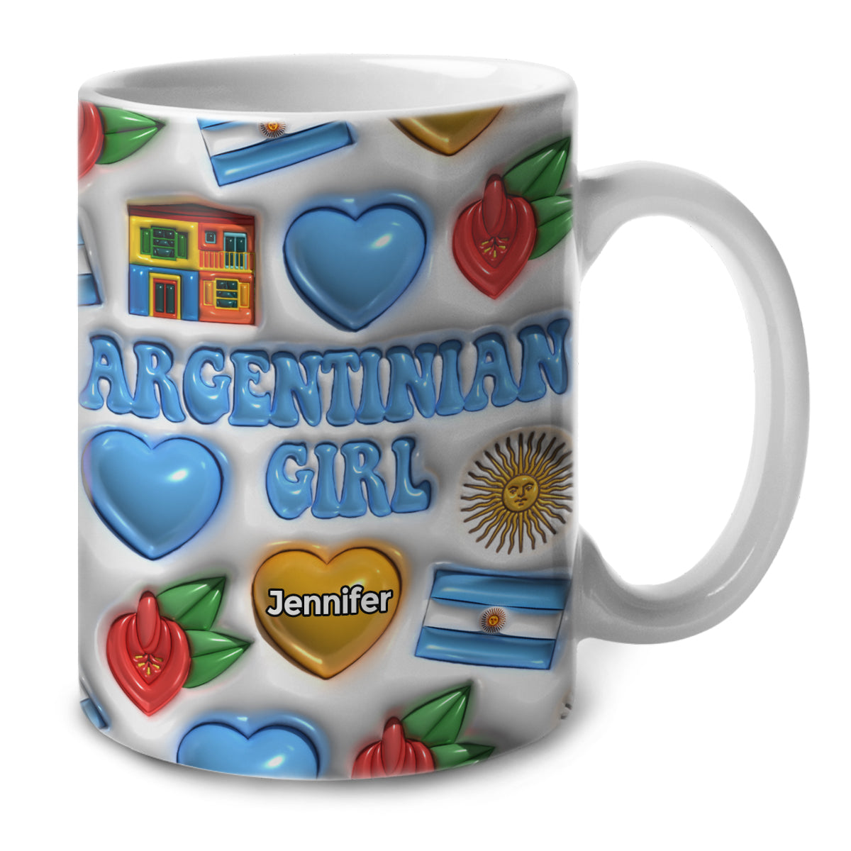 Argentinian Girl Coffee Mug Cup With Custom Your Name