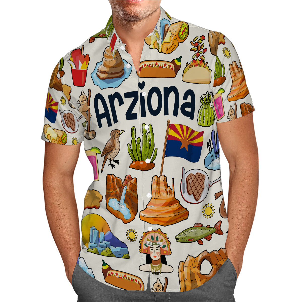 Arizona Hawaiian Shirt For Vacation And Travel Lovers