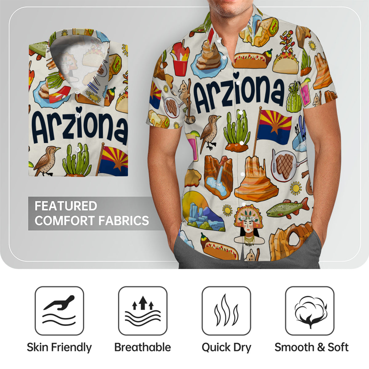 Arizona Hawaiian Shirt For Vacation And Travel Lovers