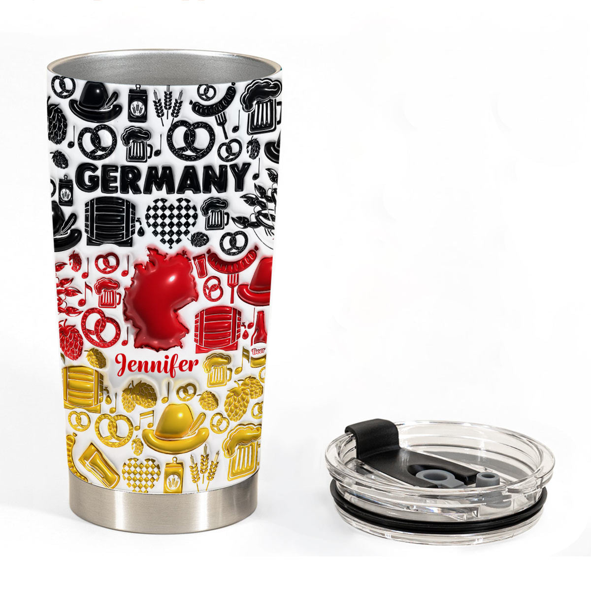 Custom Germany Symbols In Germany Flag Tumbler