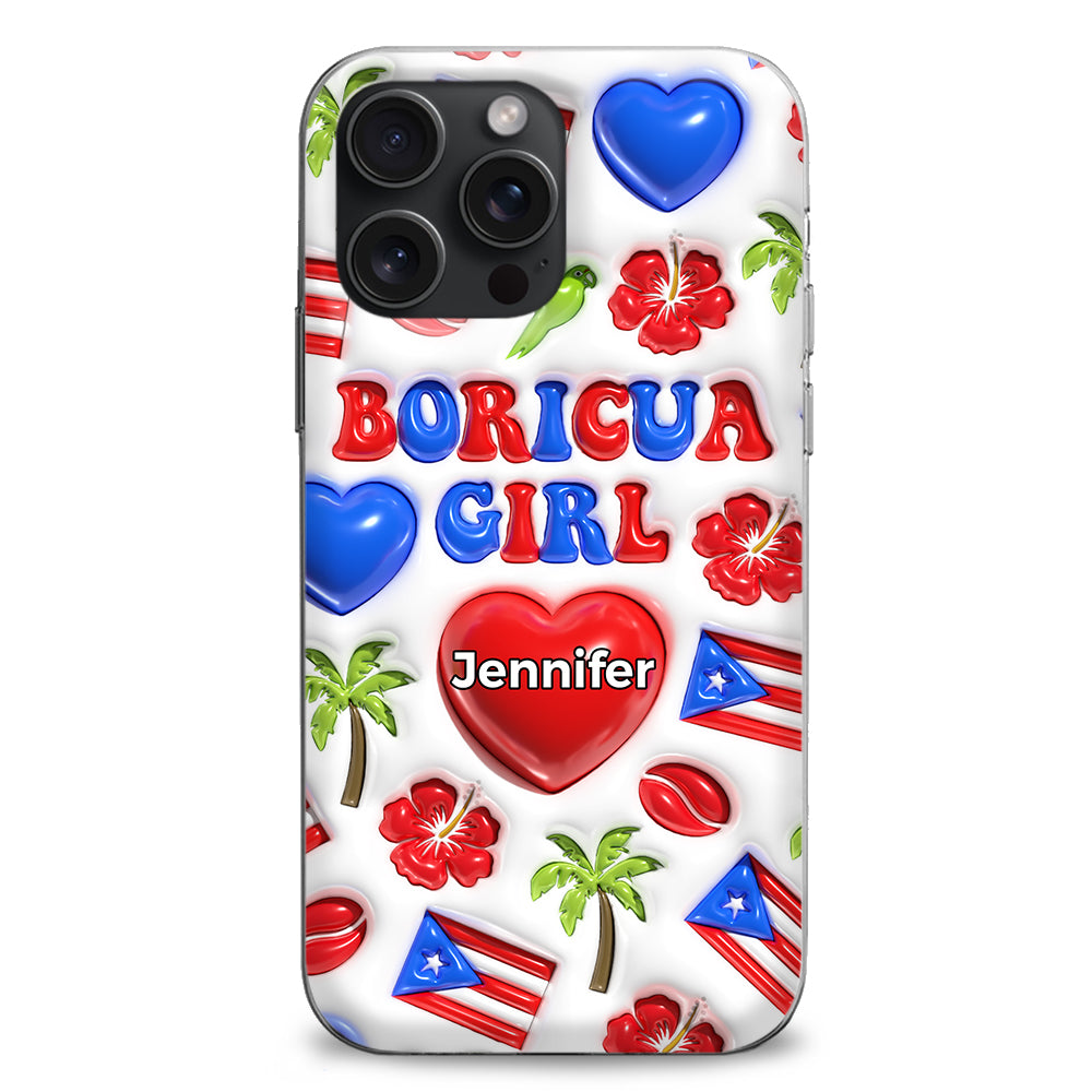 Boricua Girl Personalized Clear Phone Case