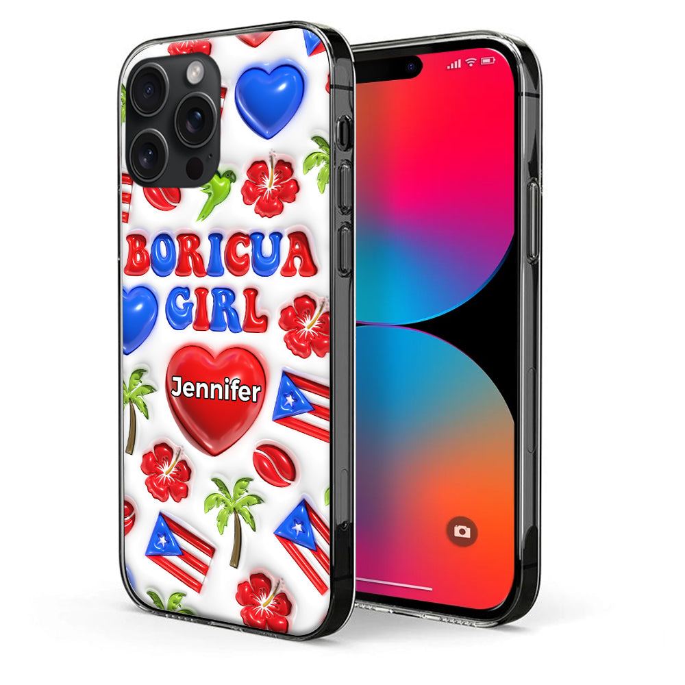 Boricua Girl Personalized Clear Phone Case