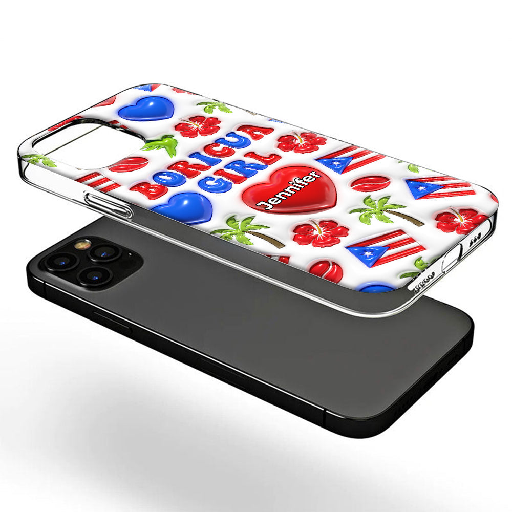 Boricua Girl Personalized Clear Phone Case