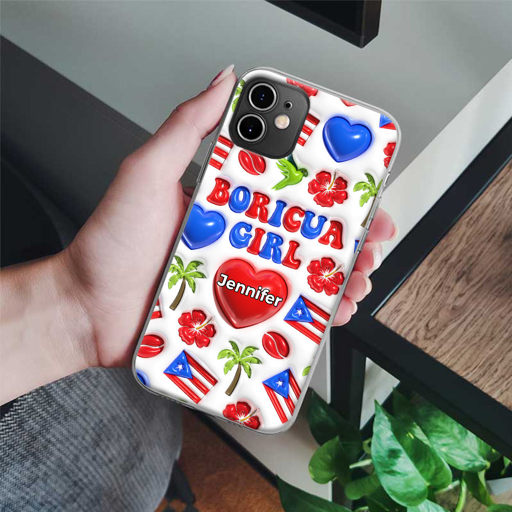 Boricua Girl Personalized Clear Phone Case