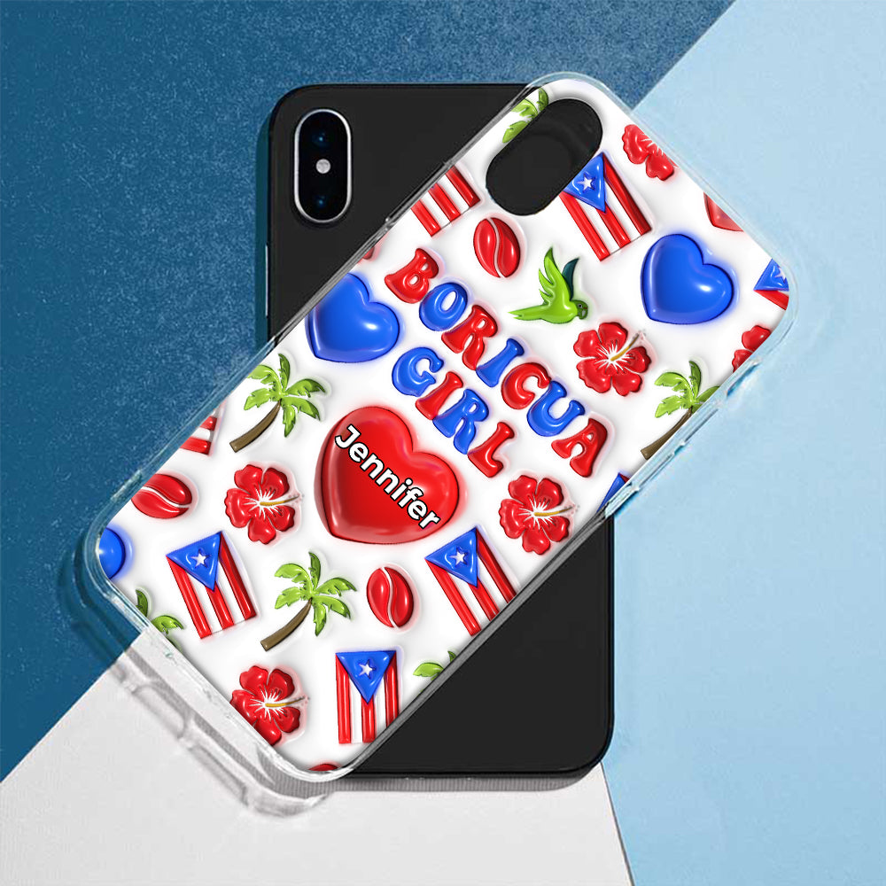 Boricua Girl Personalized Clear Phone Case