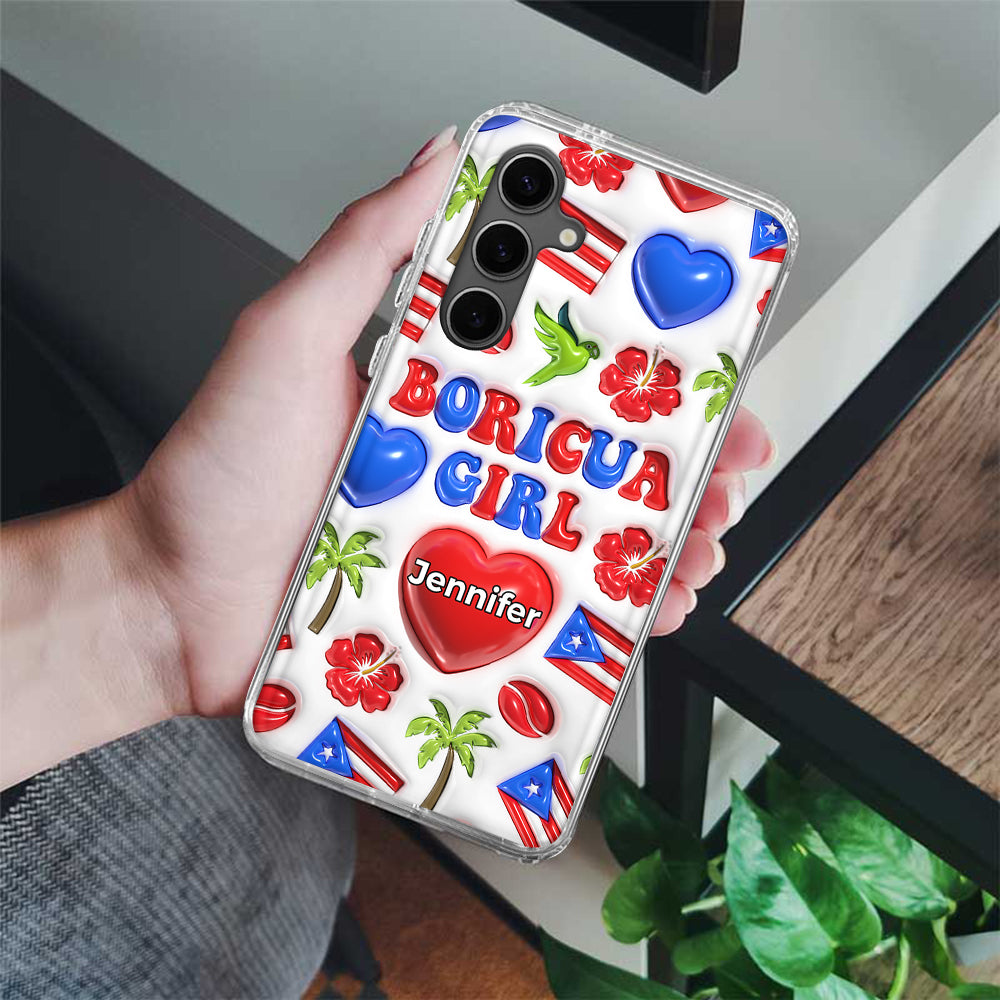 Boricua Girl Personalized Clear Phone Case