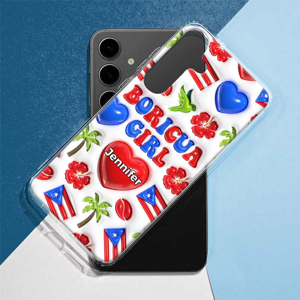 Boricua Girl Personalized Clear Phone Case