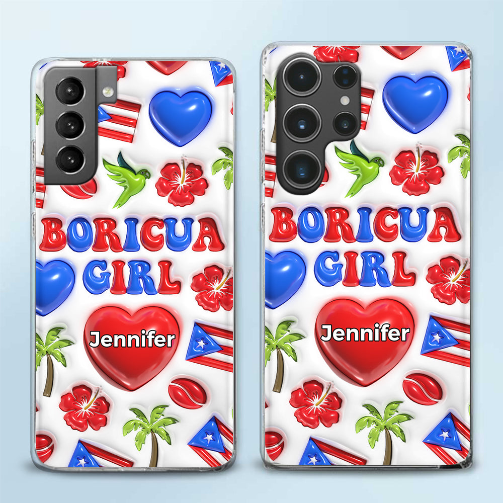 Boricua Girl Personalized Clear Phone Case