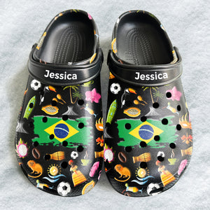 Brazil Customized Clogs Shoes With Brazilian Flag And Symbols v3