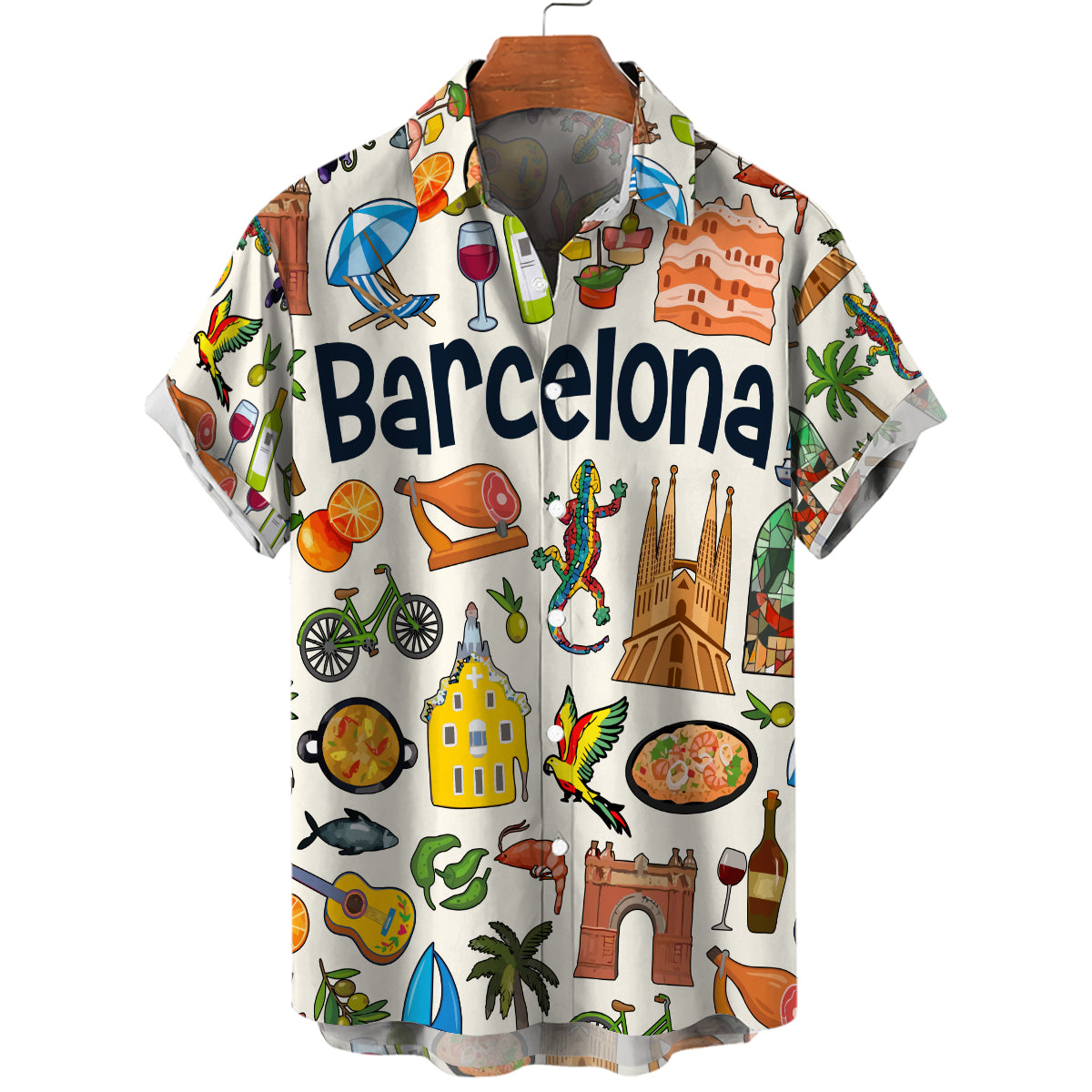 Barcelona Hawaiian Shirt For Vacation And Travel Lovers