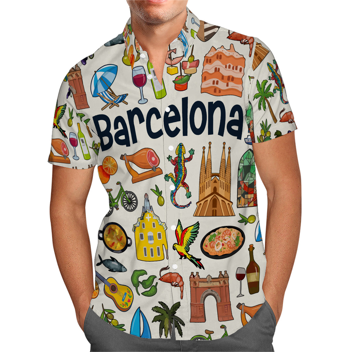 Barcelona Hawaiian Shirt For Vacation And Travel Lovers