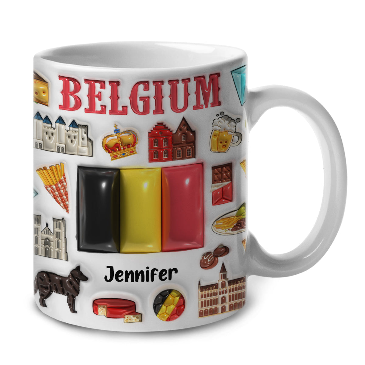 Custom Belgium Coffee Mug Cup With Your Name