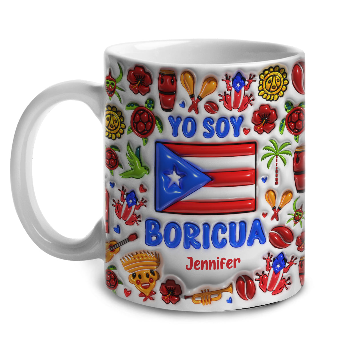 Yo So Boricua Puerto Rico Coffee Mug Cup With Custom Your Name