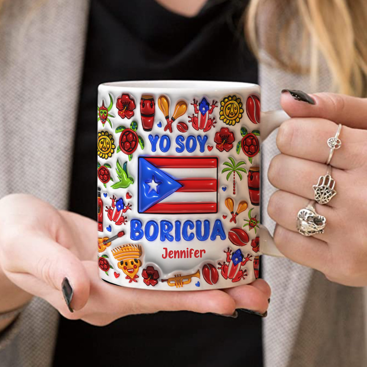Yo So Boricua Puerto Rico Coffee Mug Cup With Custom Your Name