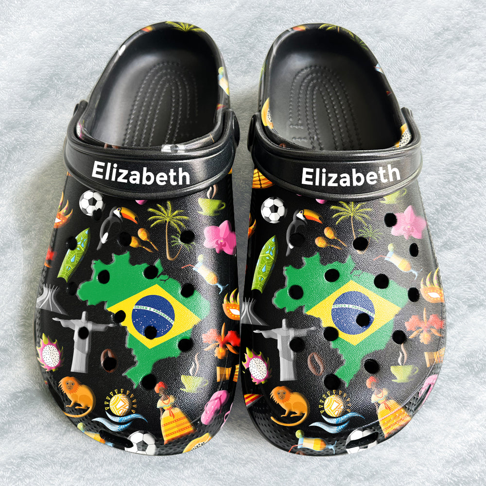 Brazil Customized Clogs Shoes With Brazilian Flag And Symbols v2
