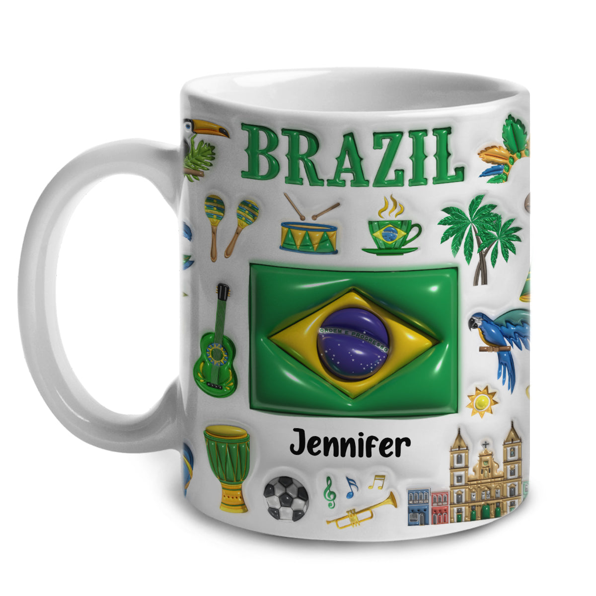 Custom Brazil Coffee Mug Cup With Your Name