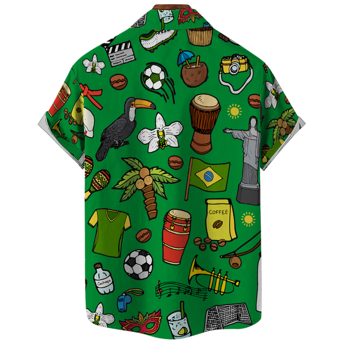 Brazil Hawaiian Shirt With Color Background