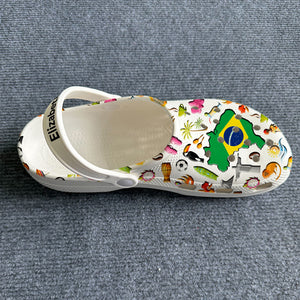 Brazil Customized Clogs Shoes With Brazilian Flag And Symbols