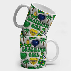 Brazilian Girl Coffee Mug Cup With Custom Your Name