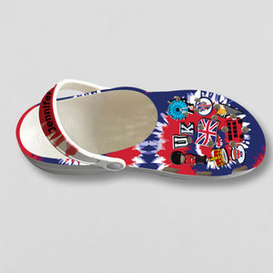 UK British Personalized Clogs Shoes With Symbols Tie Dye