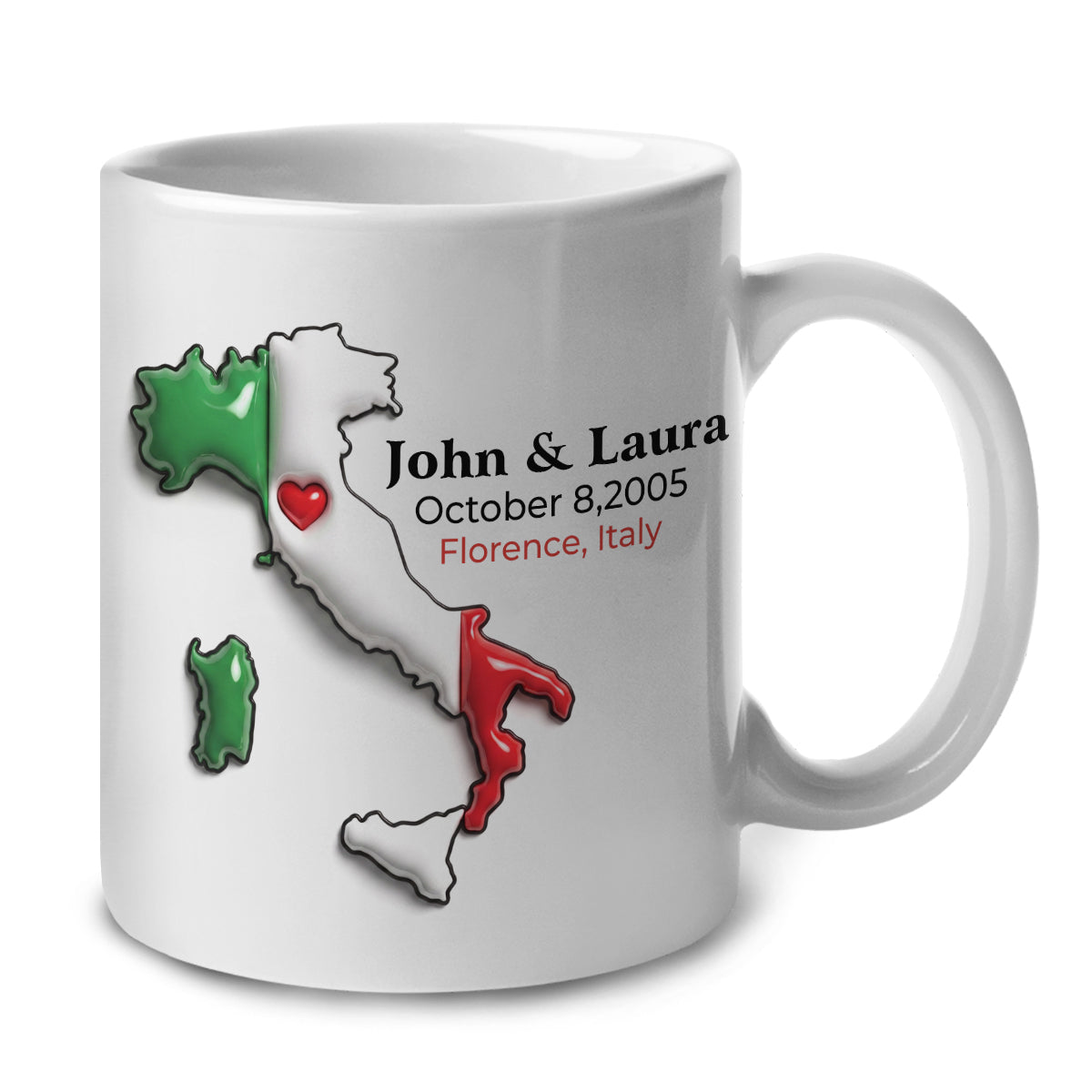 Custom Italy Mug With Red Heart