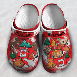 Canada Personalized Clogs Shoes With Symbols Tie Dye