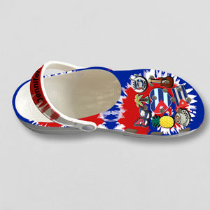 Cuba Personalized Clogs Shoes With Symbols Tie Dye