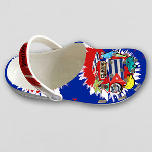 Cuba Personalized Clogs Shoes With Symbols Tie Dye
