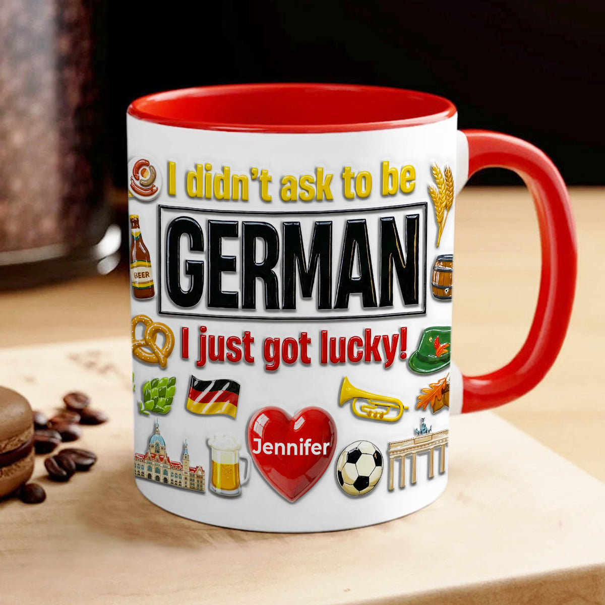 Custom Germany German I Just Got Lucky Accent Mug