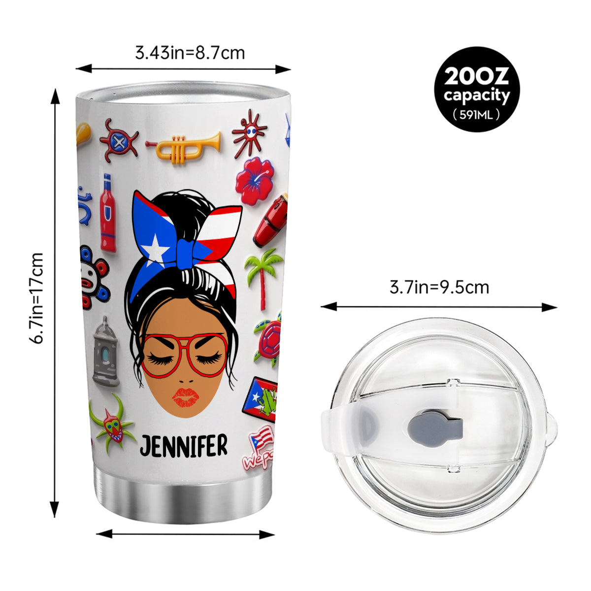 Custom Boricua Tumbler With Funny Quotes
