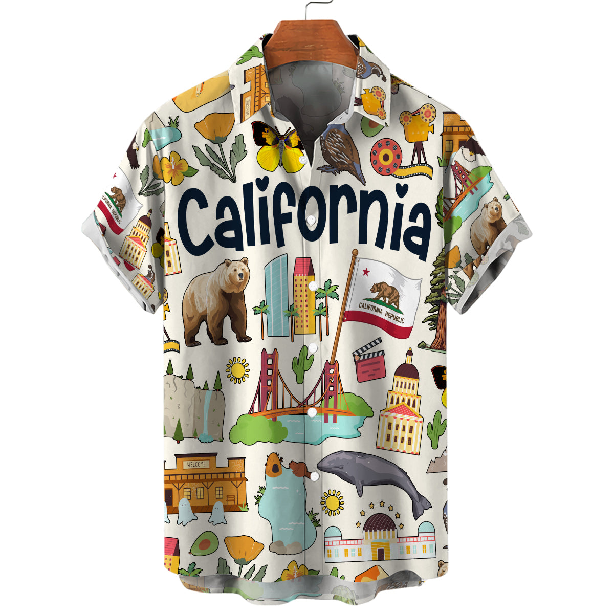 California Hawaiian Shirt For Vacation And Travel Lovers