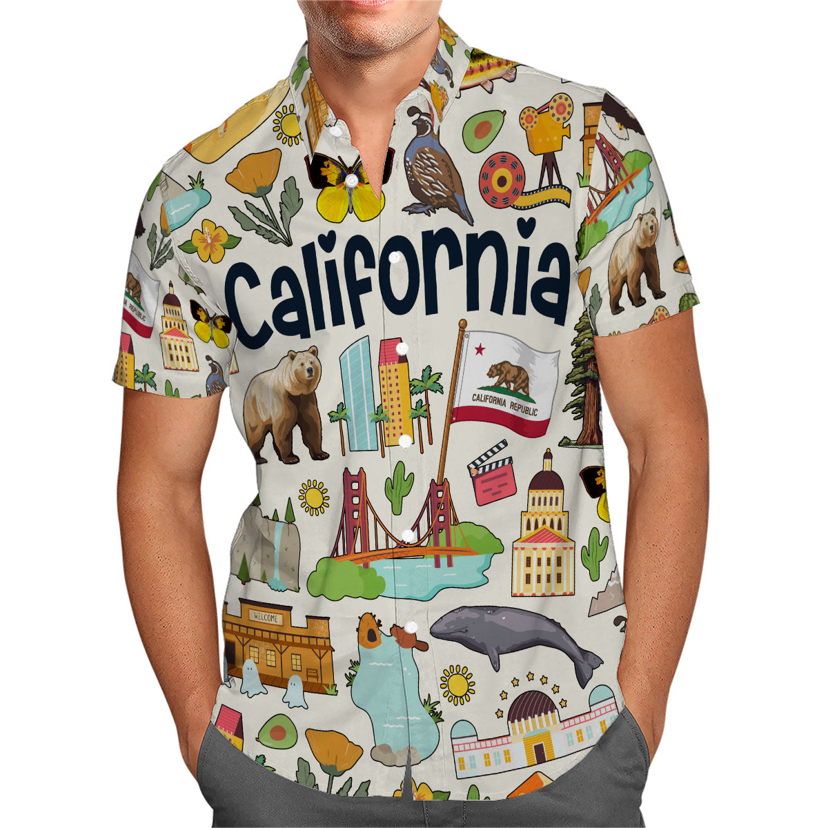 California Hawaiian Shirt For Vacation And Travel Lovers