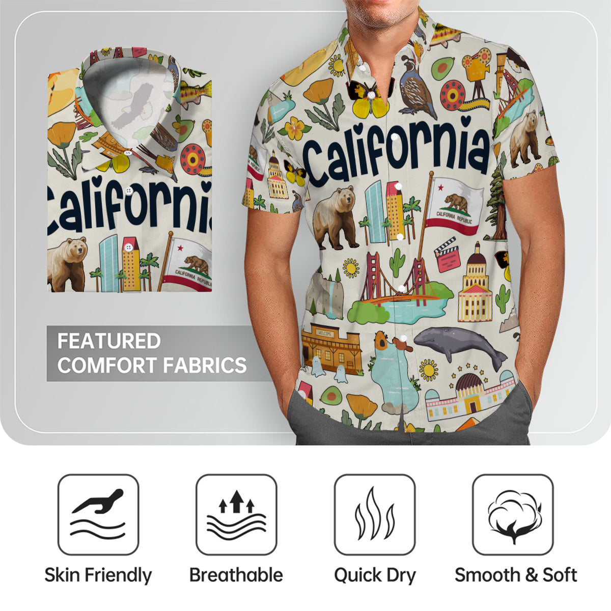 California Hawaiian Shirt For Vacation And Travel Lovers