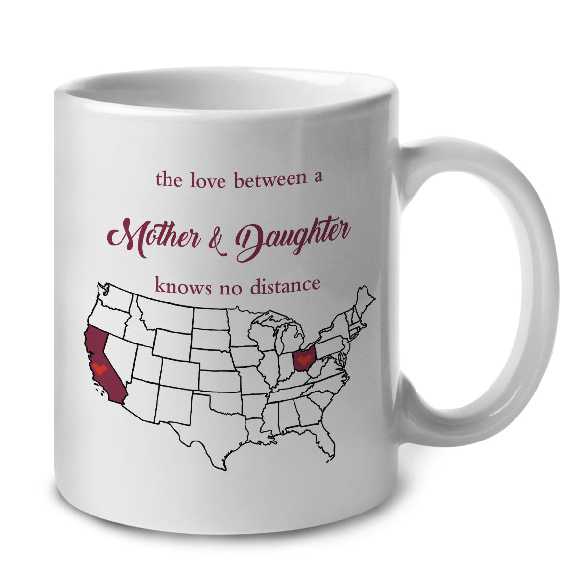 California Ohio The Love Between A Mother And Daughter Mug