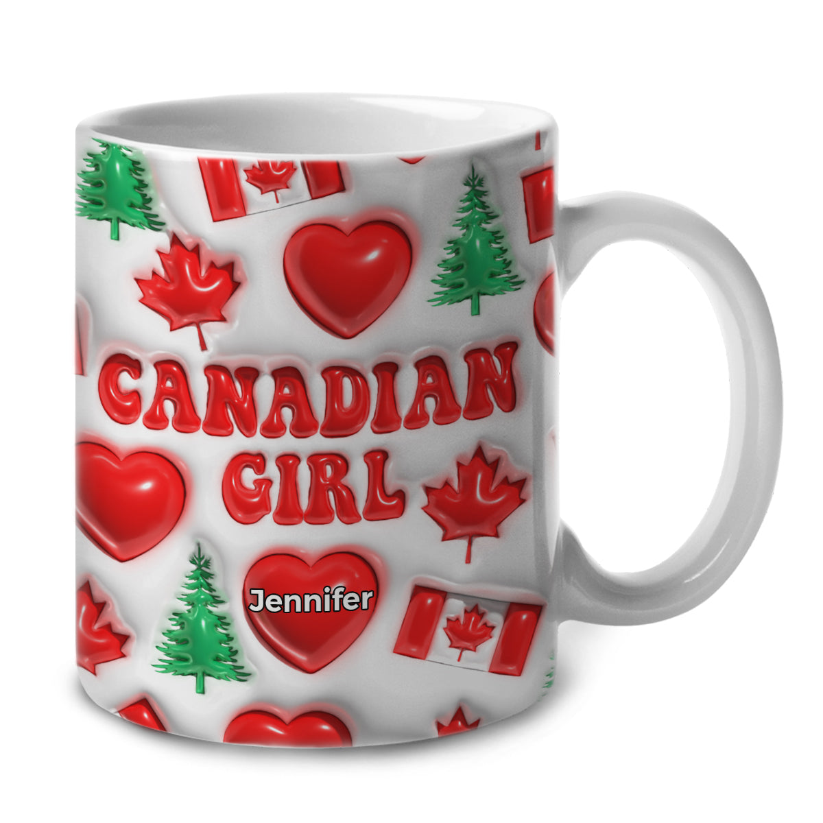 Canada Canadian Girl Coffee Mug Cup With Custom Your Name