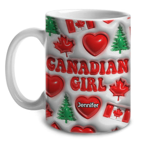Canada Canadian Girl Coffee Mug Cup With Custom Your Name