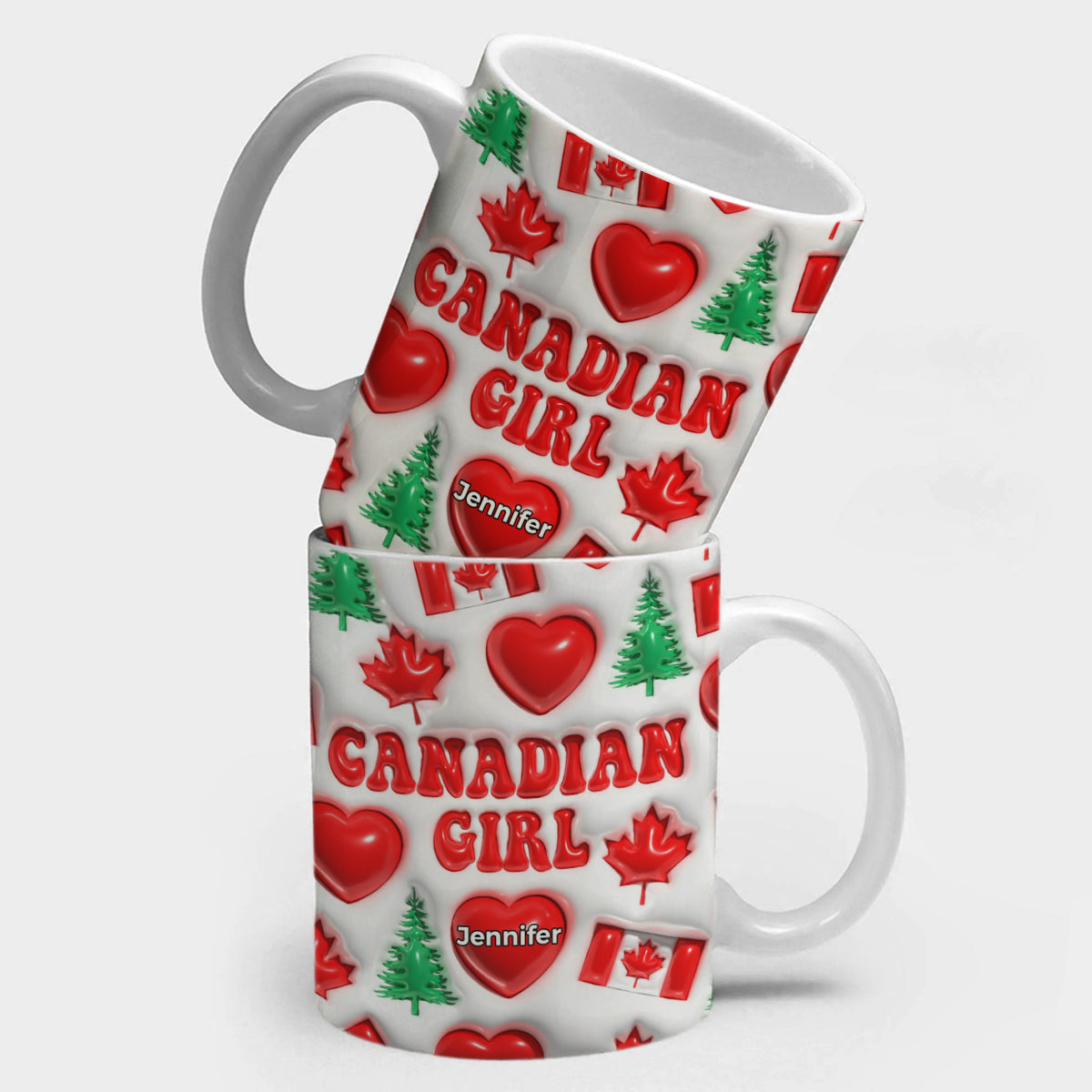 Canada Canadian Girl Coffee Mug Cup With Custom Your Name