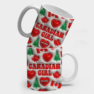 Canada Canadian Girl Coffee Mug Cup With Custom Your Name