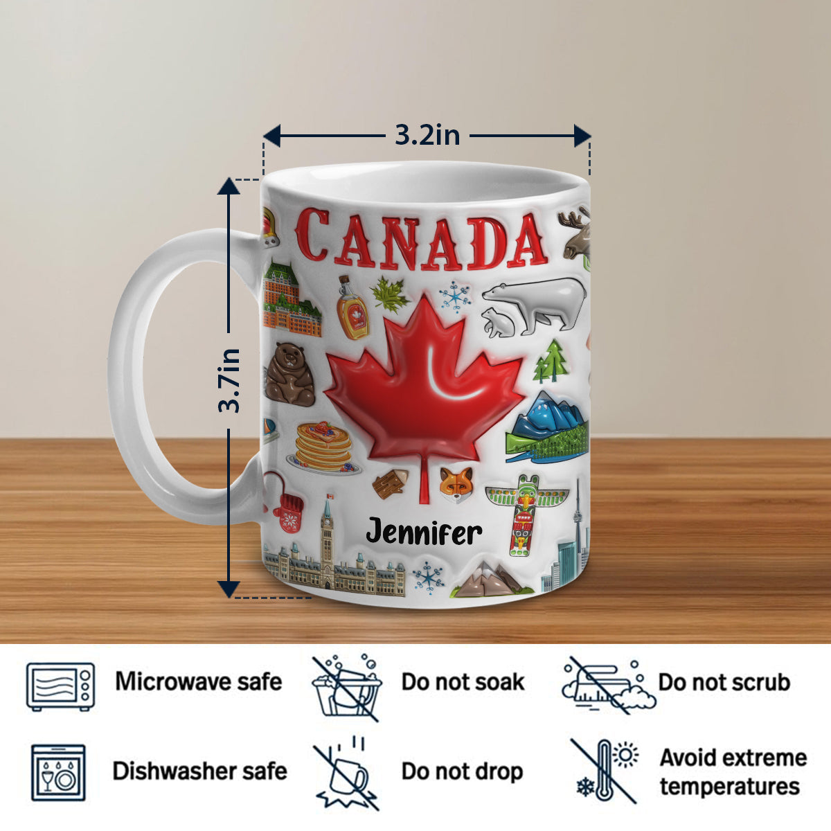 Custom Canada Coffee Mug Cup With Your Name