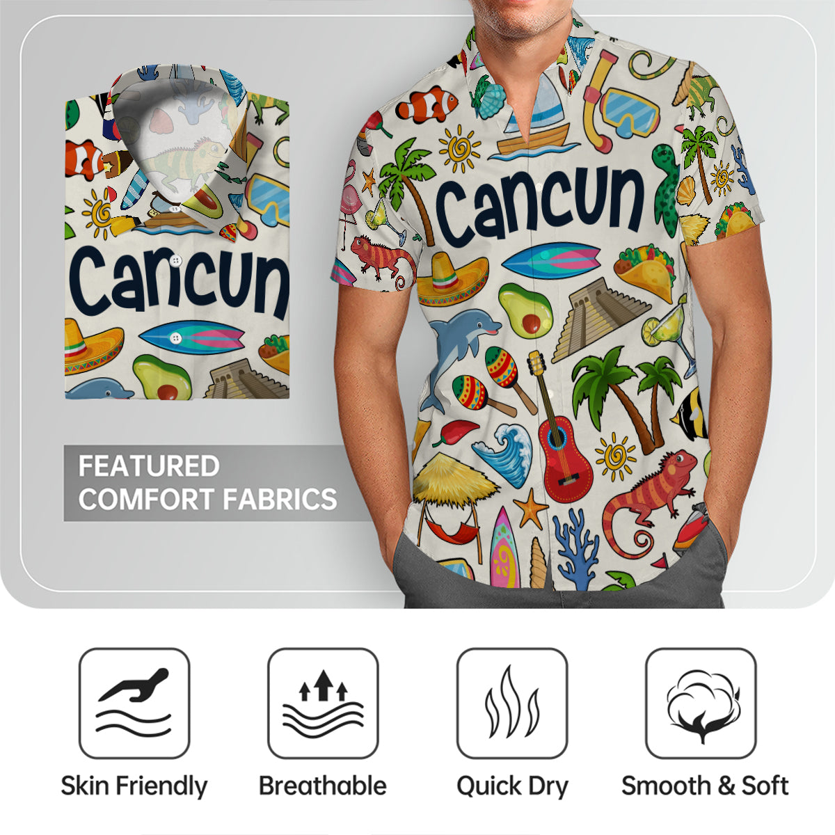 Cancun Hawaiian Shirt For Vacation And Travel Lovers