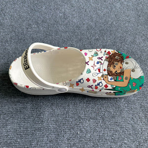 Caregiving Is A Work Of Heart Custom Caregiver Clogs Shoes