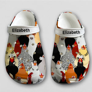Chicken Clogs Shoes Personalized With Your Name