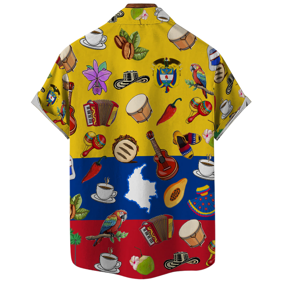 Colombia Flag, Symbols Hawaiian Shirt For Colombian