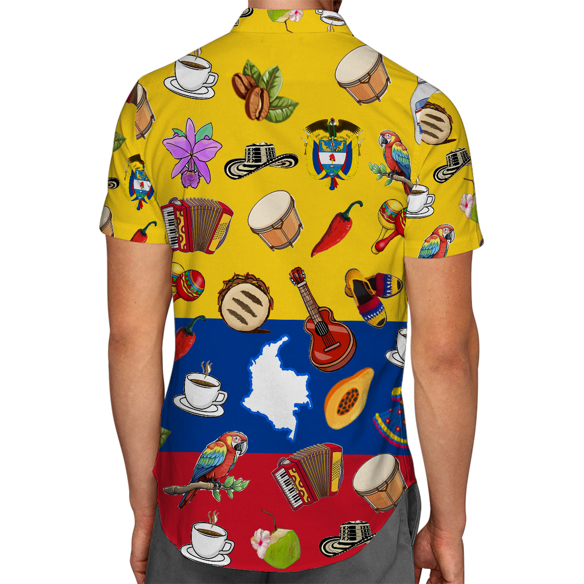 Colombia Flag, Symbols Hawaiian Shirt For Colombian