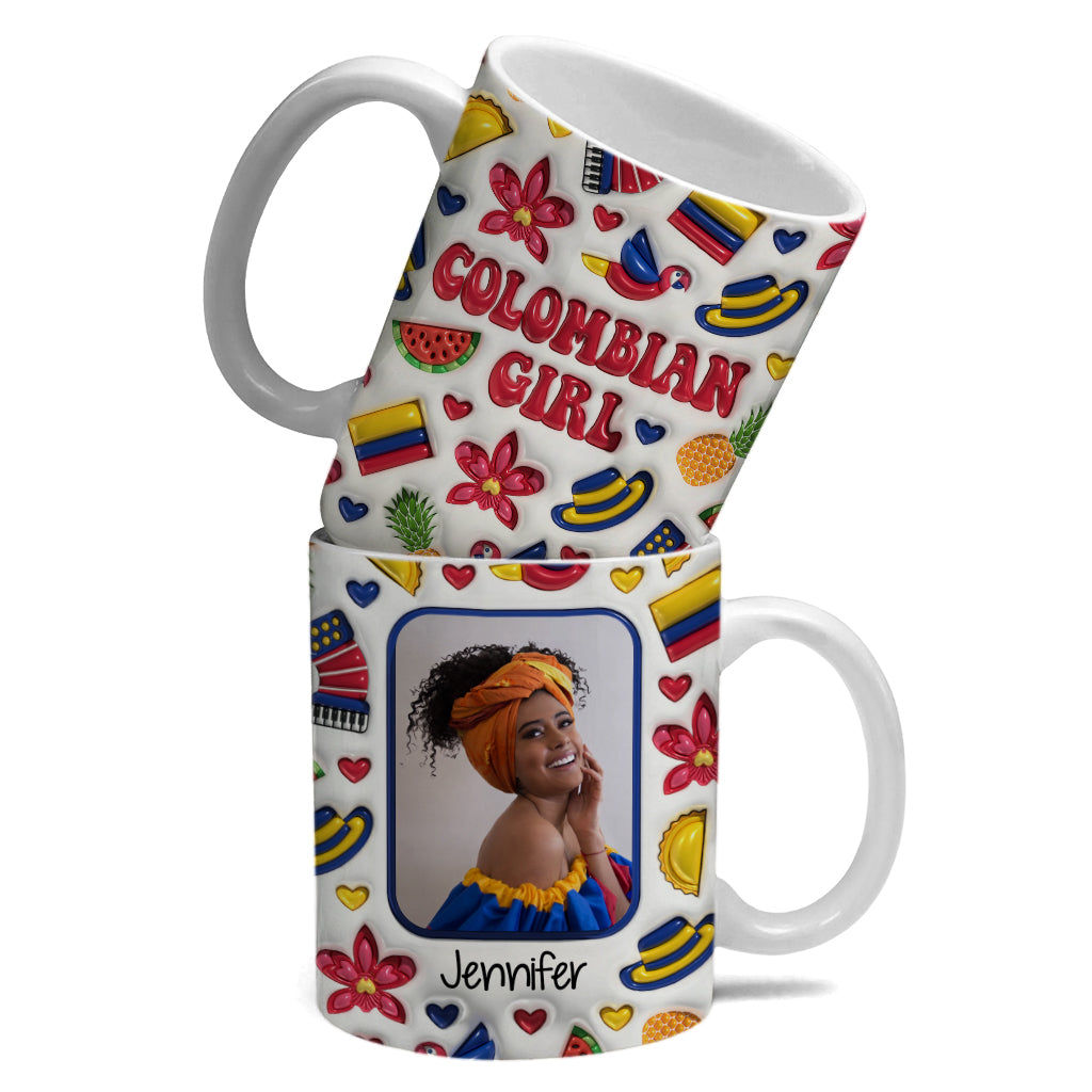 Custom Colombian Girl Coffee Mug Cup With Your Photo