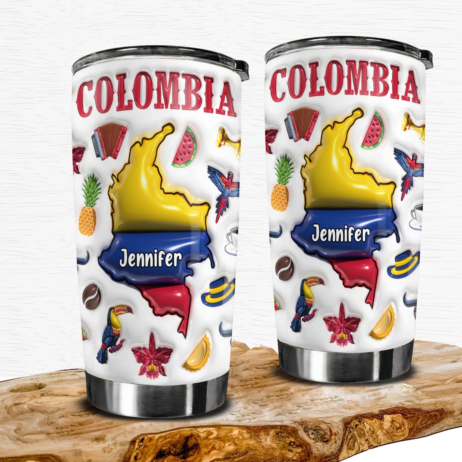 Custom Colombia Tumbler Cup With Your Name