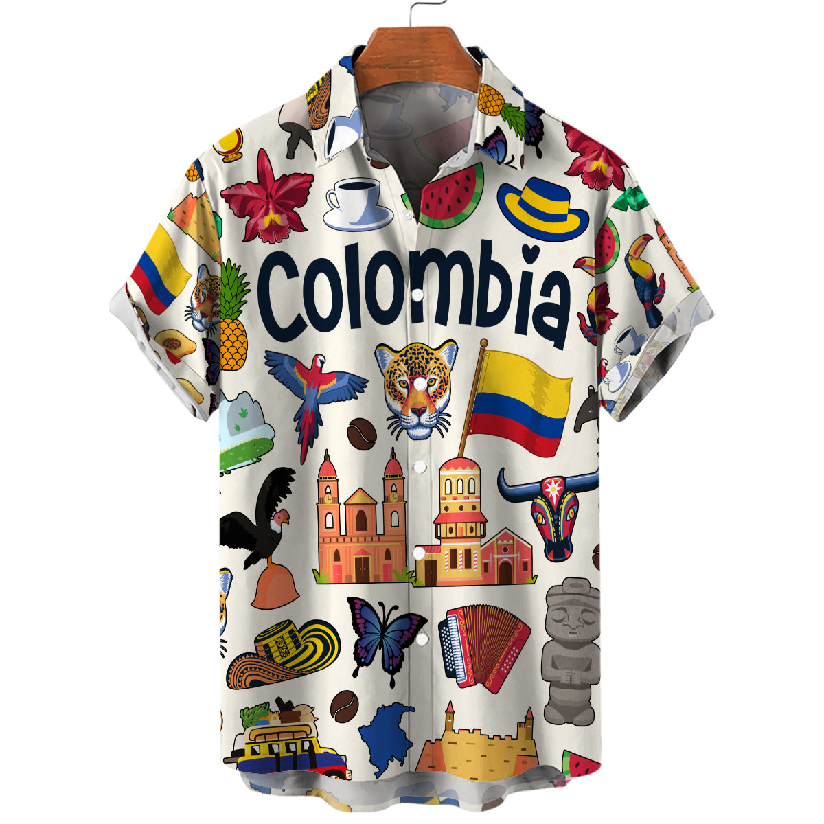 Colombia Hawaiian Shirt For Vacation And Travel Lovers