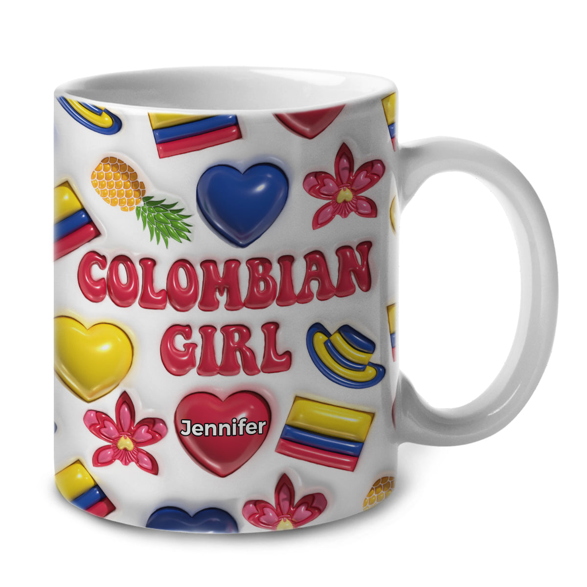 Colombian Girl Coffee Mug Cup With Custom Your Name