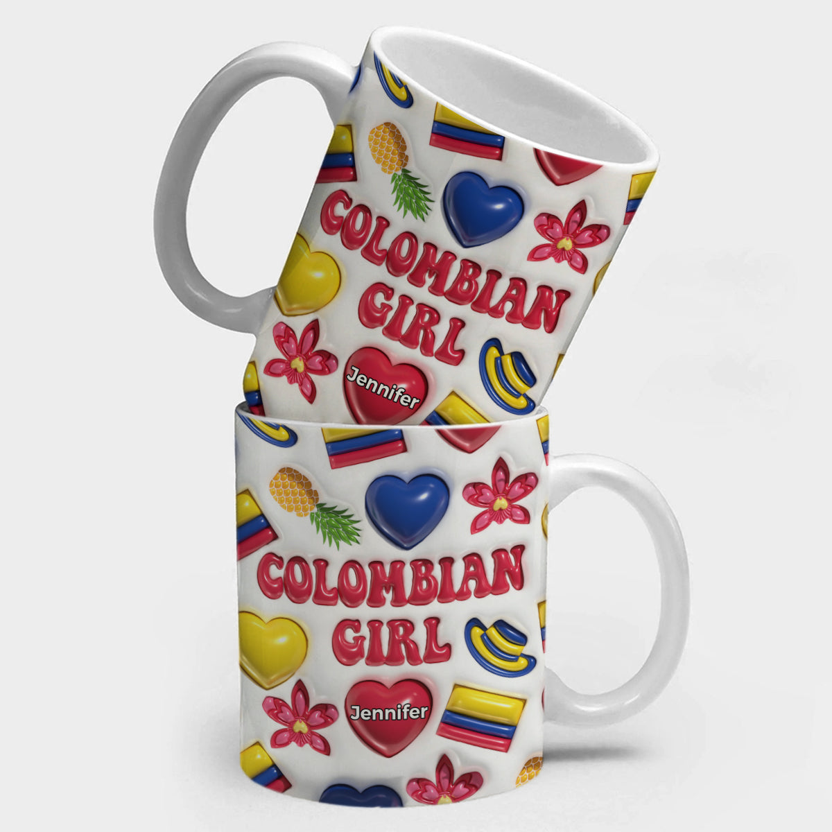 Colombian Girl Coffee Mug Cup With Custom Your Name