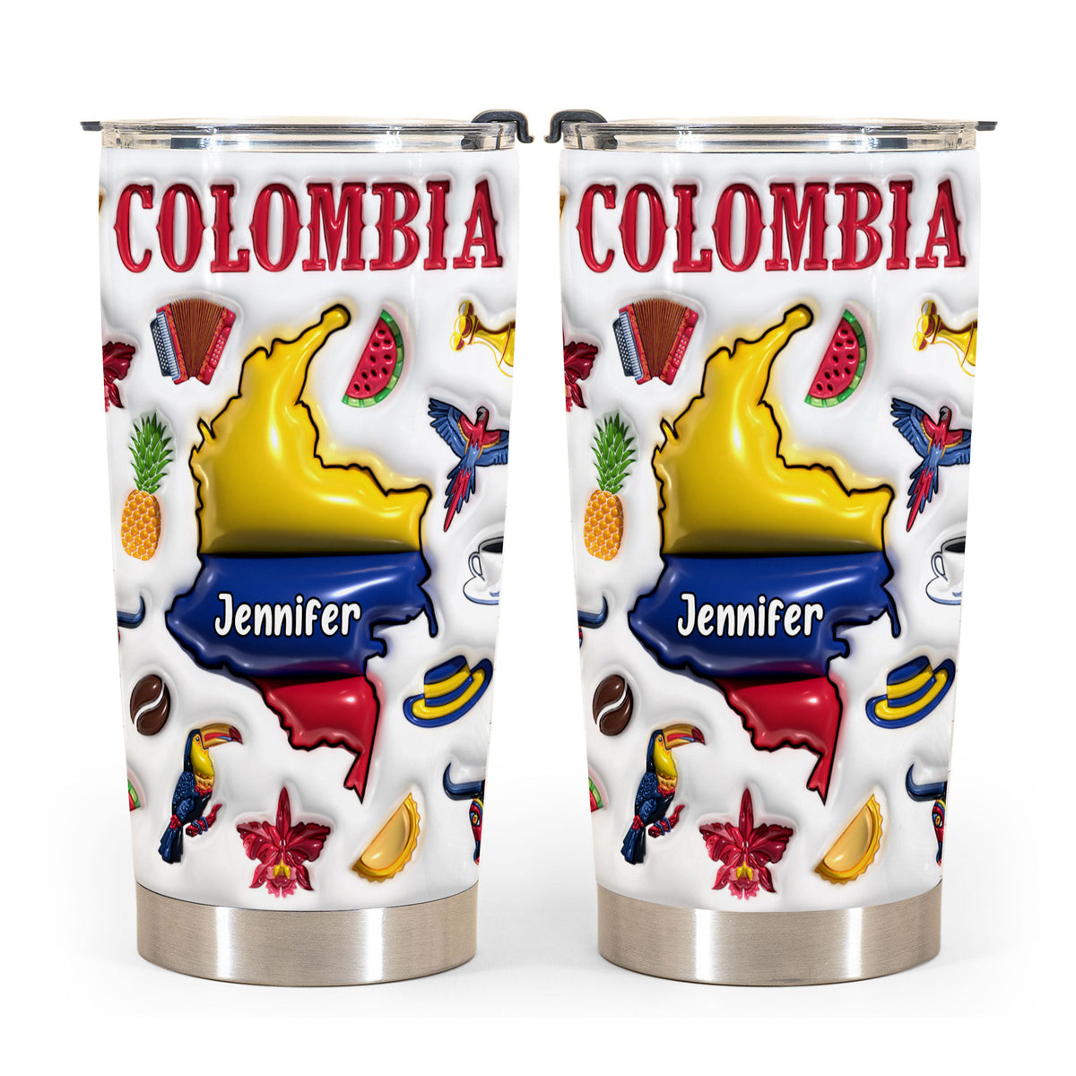 Custom Colombia Tumbler Cup With Your Name